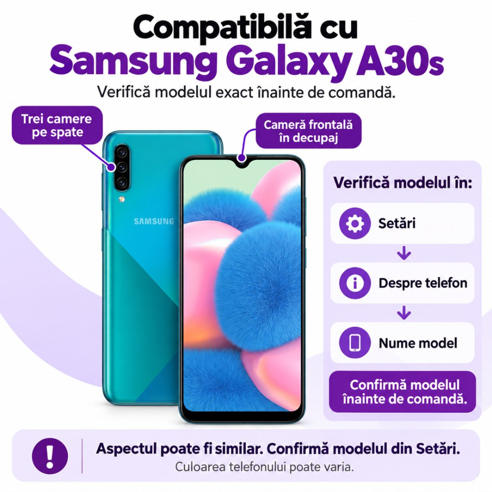 Set 2 Folii de Sticla Transparente pentru Samsung Galaxy A30s - Full Glue - Kit Montare Inclus - ZetGSM [2]