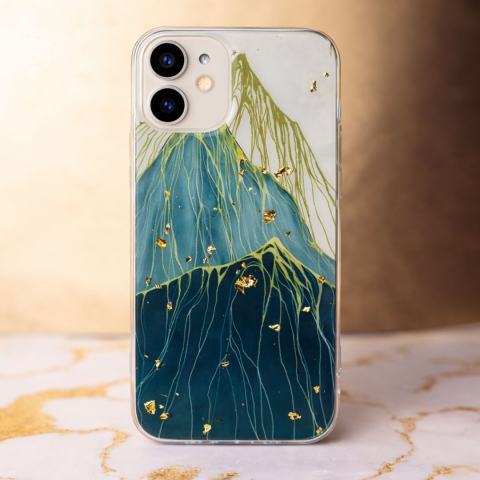 Husa pentru iPhone 12 Gold Glam pentru spate, rezistenta la socuri si lovituri, multicolor [4]