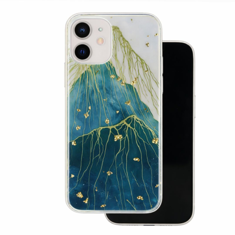 Huse Iphone - Husa pentru iPhone 12 Gold Glam pentru spate, rezistenta la socuri si lovituri, multicolor