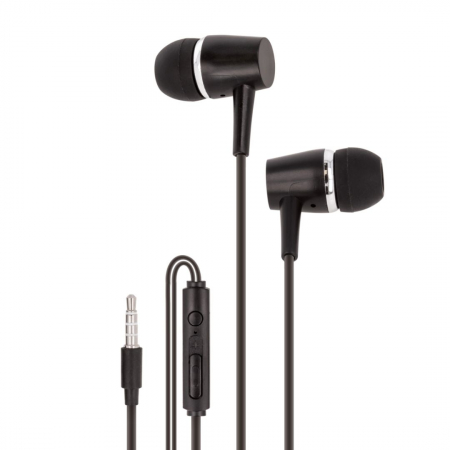 Căști audio cu fir și microfon, mufă jack 3,5mm - Maxlife MXEP-02 - Negru