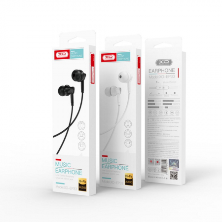 Căști audio cu fir și microfon, mufă jack 3,5mm - XO EP33 [2]