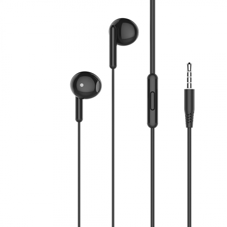 Casti Audio - Căști audio cu fir și microfon, mufă jack 3,5mm - XO EP69 - Negru