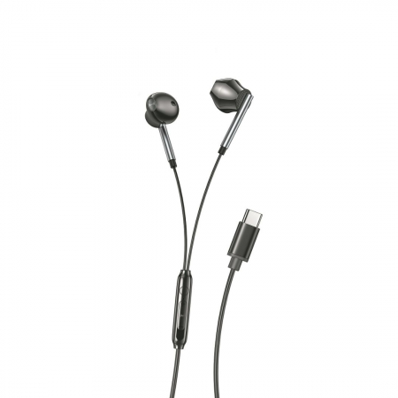 Produse - Casti audio cu fir si microfon, mufa Type-C - XO EP66 - Negru