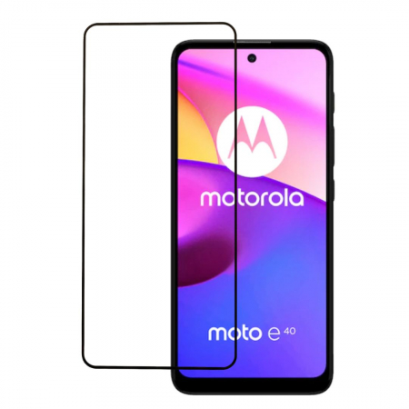 Folii Motorola - Folie sticla pentru Motorola Moto E40 -  Full glue