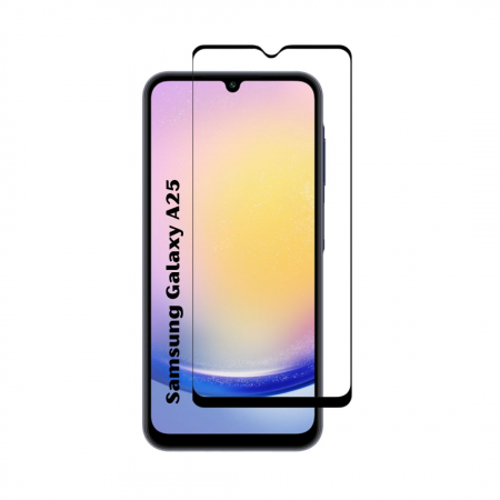 Pachete 2 Folii de Sticlă - Set 2 Folii de Sticla Transparente pentru Samsung Galaxy A25 - Full Glue - Kit Montare Inclus