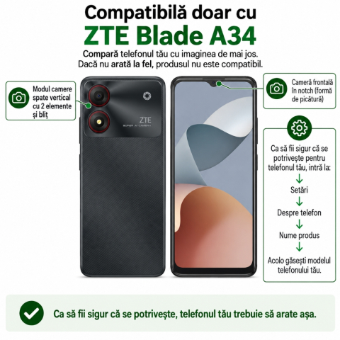 Folie sticla pentru ZTE Blade A34 - Full Glue [1]