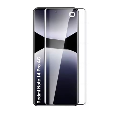 Folii Xiaomi - Folie sticla Premium Curbata pentru Xiaomi Redmi Note 14 Pro 4G cu Adeziv pe toata suprafata, Protectie Anti-Zgarieturi si Socuri