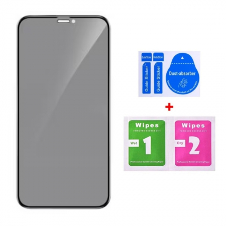 Set 2 Folii de Sticla Securizata Privacy pentru iPhone 12 cu Kit Montare Inclus - Adeziv pe toata suprafata - ZetGSM [2]