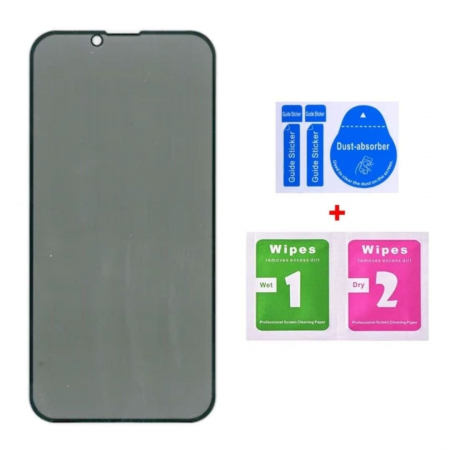 Set 2 Folii de Sticla Securizata Privacy pentru iPhone 14 cu Kit Montare Inclus - Adeziv pe toata suprafata - ZetGSM [2]