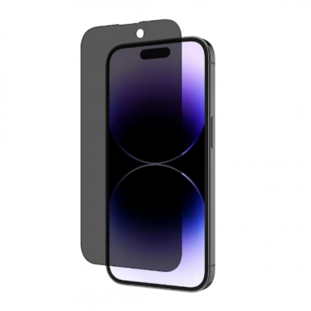 Pachete 2 Folii de Sticlă - Set 2 Folii de Sticla Securizata Privacy pentru iPhone 14 Pro cu Kit Montare Inclus - Adeziv pe toata suprafata - ZetGSM