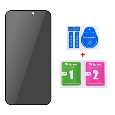 Set 2 Folii de Sticla Securizata Privacy pentru iPhone 16 cu Kit Montare Inclus - Adeziv pe toata suprafata - ZetGSM [1]