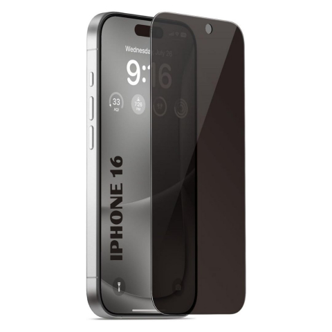 Pachete 2 Folii de Sticlă - Set 2 Folii de Sticla Securizata Privacy pentru iPhone 16 cu Kit Montare Inclus - Adeziv pe toata suprafata - ZetGSM