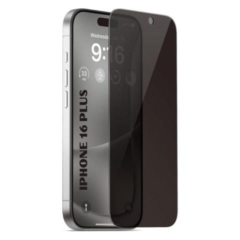 Pachete 2 Folii de Sticlă - Set 2 Folii de Sticla Securizata Privacy pentru iPhone 16 Plus cu Kit Montare Inclus - Adeziv pe toata suprafata - ZetGSM