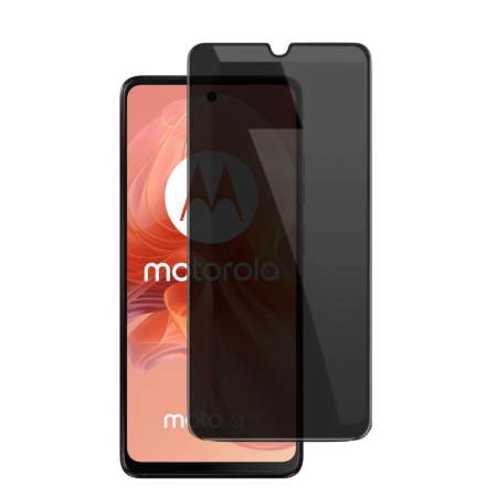 Folii Motorola - Folie sticla privacy pentru Motorola Moto G04 - Full glue