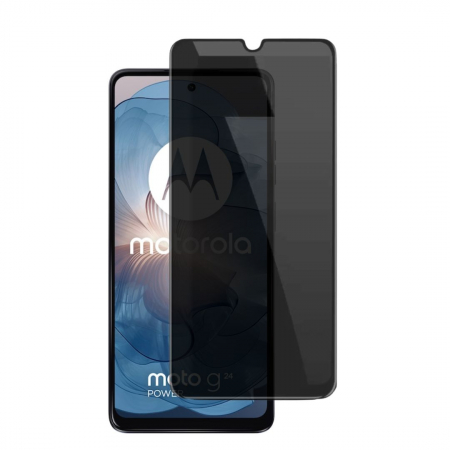 Folii Motorola - Folie sticla privacy pentru Motorola Moto G24 Power - Full glue