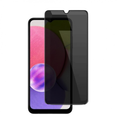 Folii Privacy - Set 2 Folii de Sticla Privacy pentru Samsung Galaxy A03s - Full Glue - Kit Montare Inclus
