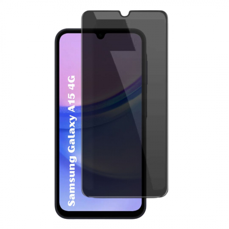 Folii Privacy - Set 2 Folii de Sticla Privacy pentru Samsung Galaxy A15 4G - Full Glue - Kit Montare Inclus