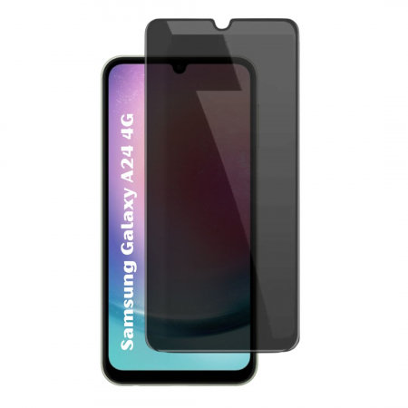 Folii Privacy - Set 2 Folii de Sticla Privacy pentru Samsung Galaxy A24 4G - Full Glue - Kit Montare Inclus