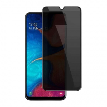 Folii Privacy - Set 2 Folii de Sticla Privacy pentru Samsung Galaxy A22 4G - Full Glue - Kit Montare Inclus - ZetGSM