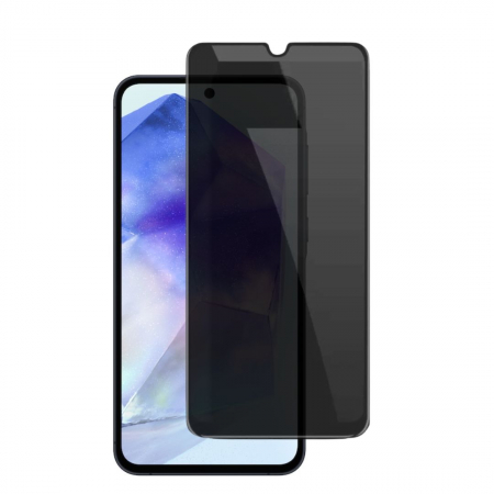 Folii Privacy - Set 2 Folii de Sticla Privacy pentru Samsung Galaxy A55 - Full Glue - Kit Montare Inclus