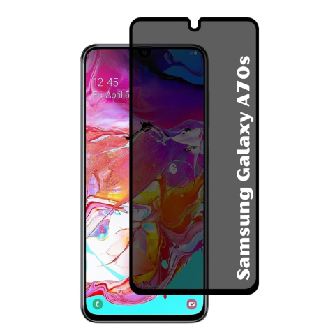 Folii Privacy - Set 2 Folii de Sticla Privacy pentru Samsung Galaxy A70s - Full Glue - Kit Montare Inclus - ZetGSM