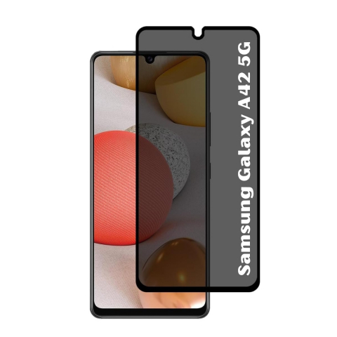 Folii Privacy - Set 2 Folii de Sticla Privacy pentru Samsung Galaxy A42 5G - Full Glue - Kit Montare Inclus - ZetGSM