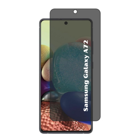Folii Privacy - Set 2 Folii de Sticla Privacy pentru Samsung Galaxy A72 - Full Glue - Kit Montare Inclus - ZetGSM