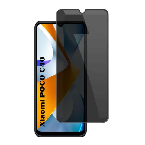 Folii Xiaomi - Folie sticla privacy pentru Xiaomi POCO C40 - Full Glue