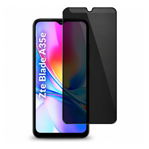 Folii Privacy - Folie Sticlă Privacy Securizată pentru ZTE Blade A35e - Full Glue, Kit Montare Inclus