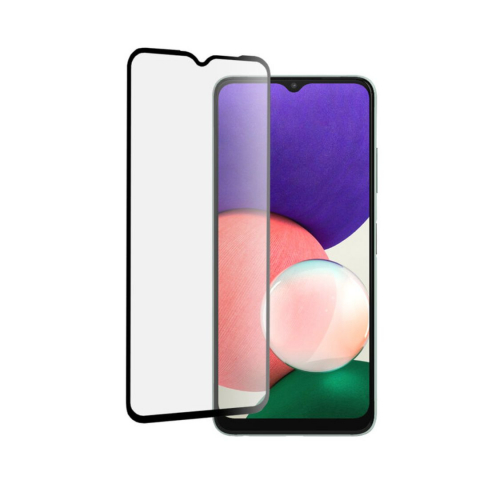 Folii Samsung - Set 2 Folii de Sticla Transparente pentru Samsung Galaxy A22 5G - Full Glue - Kit Montare Inclus