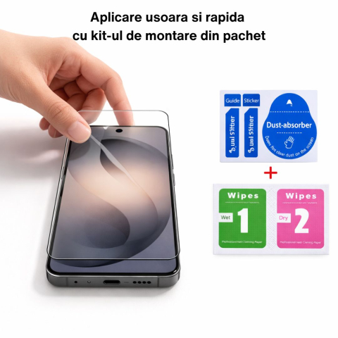 Folie sticla securizata pentru Samsung Galaxy S26+ Compatibila cu Amprenta - Claritate Ultra HD, Adeziv pe toata suprafata, Protectie Anti-Zgarieturi si Socuri [4]