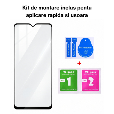 Folie Sticlă Securizată pentru ZTE Blade A53 Pro - Full Glue, Kit Montare Inclus [2]