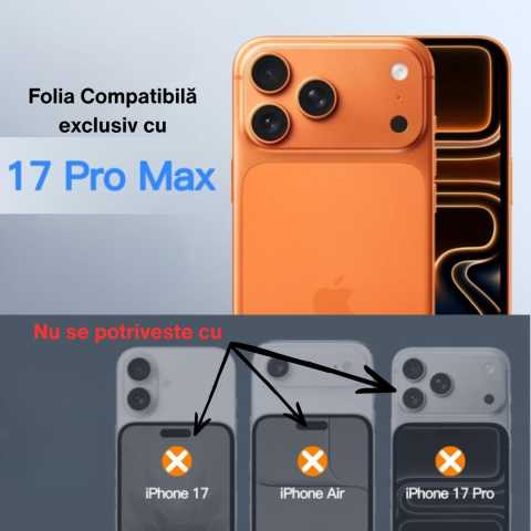 Folie sticla securizata privacy pentru Iphone 17 Pro Max cu Kit Montare Inclus pentru Aplicare Rapida si Usoara [6]