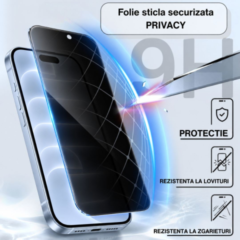 Folie sticla securizata privacy compatibila cu Iphone 18 Pro [2]