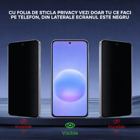 Set 2 Folii de Sticla Privacy pentru Samsung Galaxy A57 5G - Full Glue - Kit Montare Inclus - ZetGSM [1]