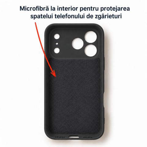 Husa compatibila iPhone 18 Pro Max din silicon catifelat cu interior din microfibra si protectie la camere - ZetGSM [5]