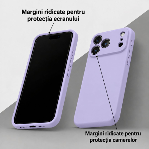 Husa compatibila iPhone 18 Pro Max din silicon catifelat cu interior din microfibra si protectie la camere - ZetGSM [3]