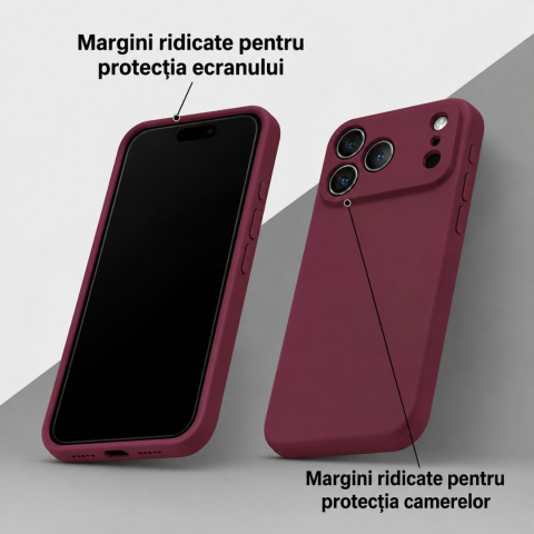 Husa compatibila iPhone 18 Pro Max din silicon catifelat cu interior din microfibra si protectie la camere - ZetGSM [3]