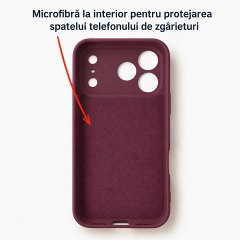 Husa compatibila iPhone 18 Pro Max din silicon catifelat cu interior din microfibra si protectie la camere - ZetGSM [5]