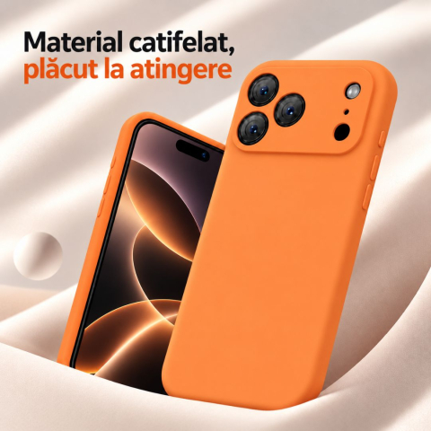 Husa compatibila iPhone 18 Pro Max din silicon catifelat cu interior din microfibra si protectie la camere - ZetGSM [6]