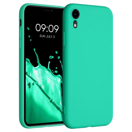 Huse Telefoane - Husa compatibila Iphone XR din silicon catifelat cu interior din microfibra si protectie la camere