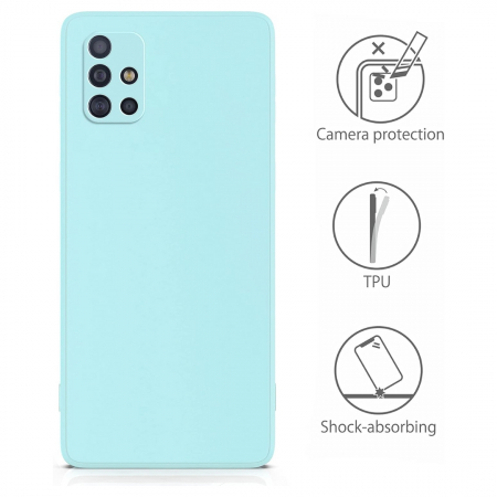 Husa compatibila Samsung A71 4G din silicon catifelat cu interior din microfibra si protectie la camere [2]