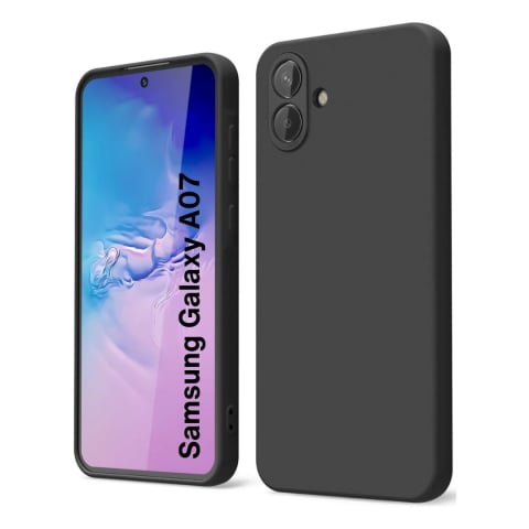 Huse Samsung - Husa compatibila Samsung Galaxy A07 din sIlicon catifelat cu interior din microfibra si protectie la camere - Negru