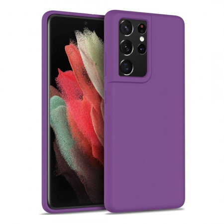 Huse Telefoane - Husa compatibila Samsung S21 ULTRA din silicon catifelat cu interior din microfibra