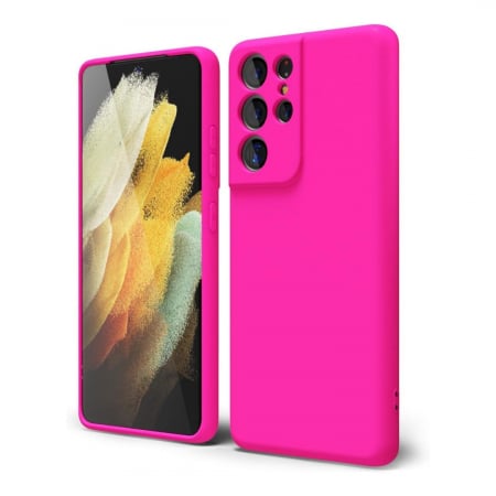 Produse - Husa Samsung S21 ULTRA din Silicon Catifelat cu Protecție la Camere