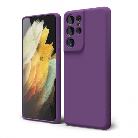 Huse Telefoane - Husa Samsung S21 ULTRA din Silicon Catifelat cu Protecție la Camere