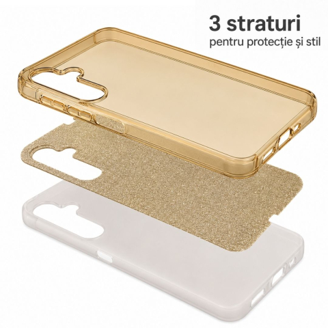 Husa din silicon compatibila cu Samsung Galaxy A16, protectie Anti-Soc si design cu sclipici [2]