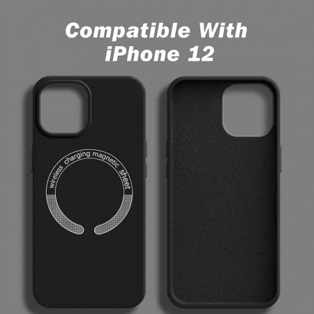 Husa Magsafe compatibila Iphone 12 din silicon catifelat cu interior din microfibra si protectie pentru camere [1]