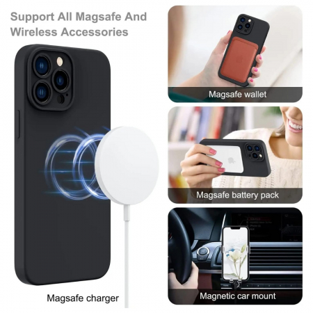 Husa Magsafe compatibila Iphone 12 PRO din silicon catifelat cu interior din microfibra si protectie pentru camere [5]