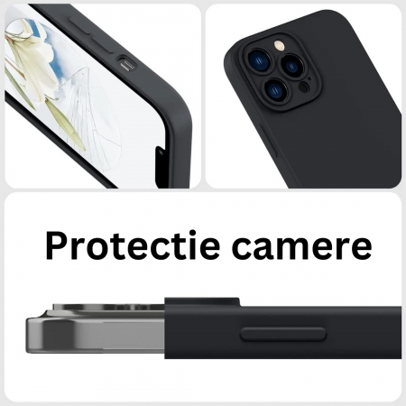 Husa Magsafe compatibila Iphone 12 PRO din silicon catifelat cu interior din microfibra si protectie pentru camere [4]